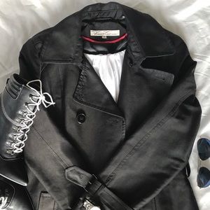 Kenneth Cole Long Black Trench Coat